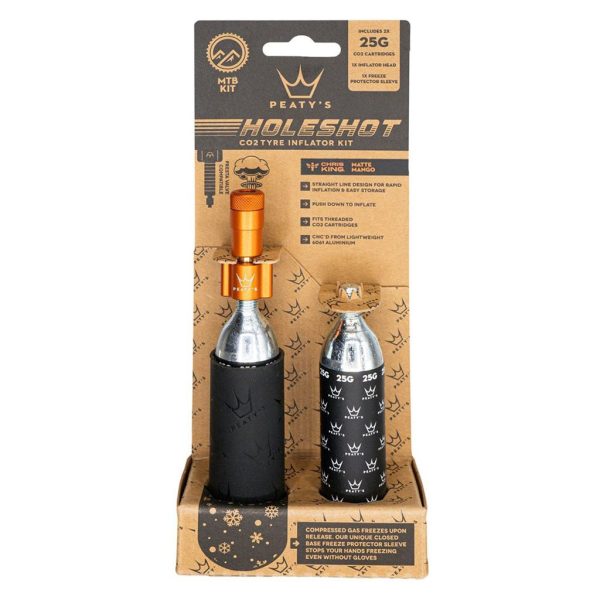 Peatys Holeshot MTB Tire Inflator Kit w  CO2 Cartridges - Gold Online now