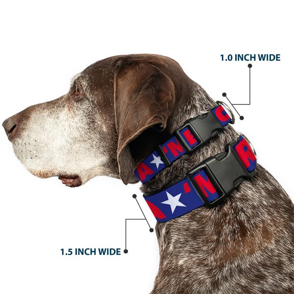 Plastic Clip Collar -  MERICA Star Blue Red White Sale - Image 2