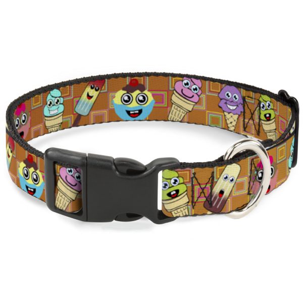 Plastic Clip Collar - Ice Cream Cone & Popsicle Expressions Squares Multi Color on Sale