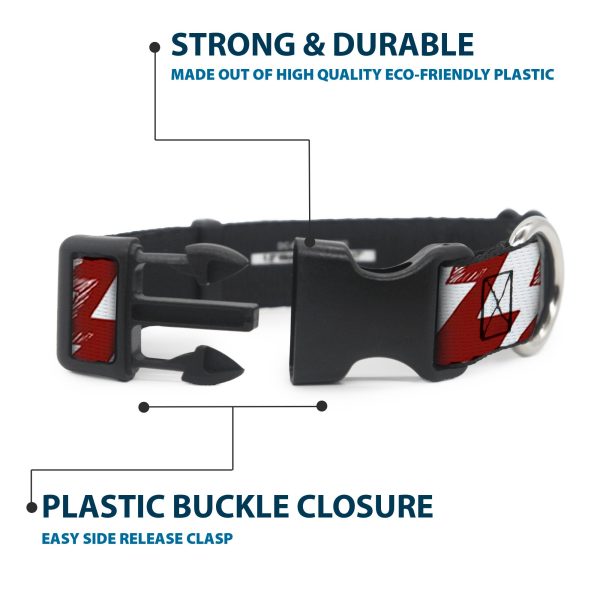 Plastic Clip Collar - Lightning Bolts Sketch Red White For Cheap - Image 4