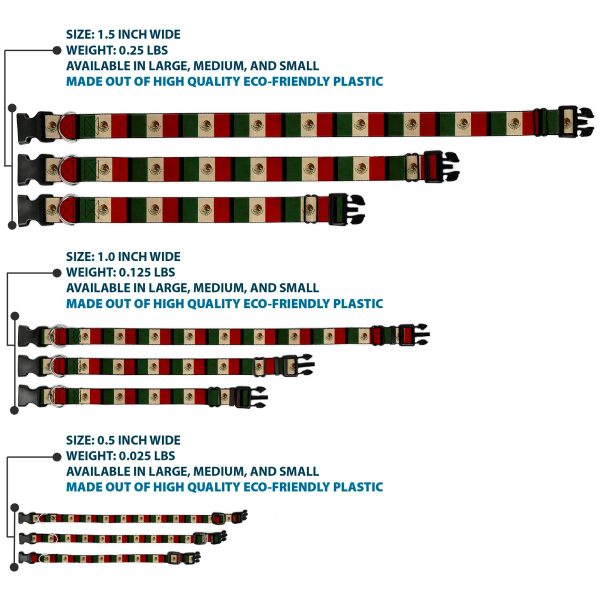 Plastic Clip Collar - Mexico Flag Distressed on Sale - Image 3
