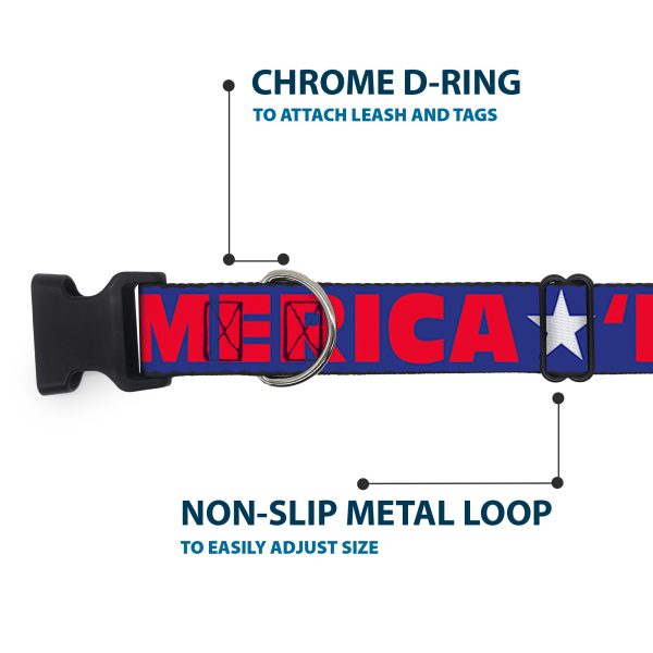 Plastic Clip Collar -  MERICA Star Blue Red White Sale - Image 5